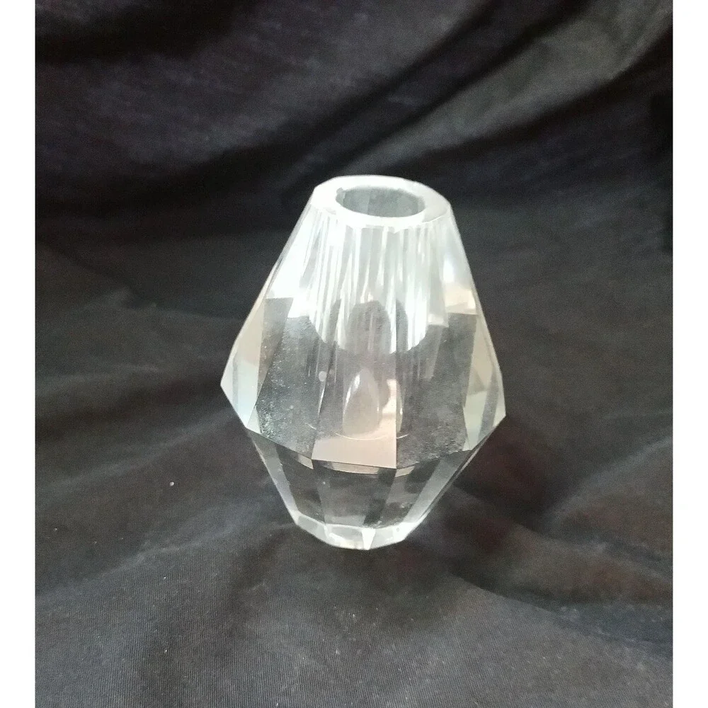 SIA Swedish Lead Crystal Diamond Shaped Candle Holder